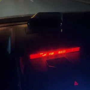 Compact portable heater standing on desk