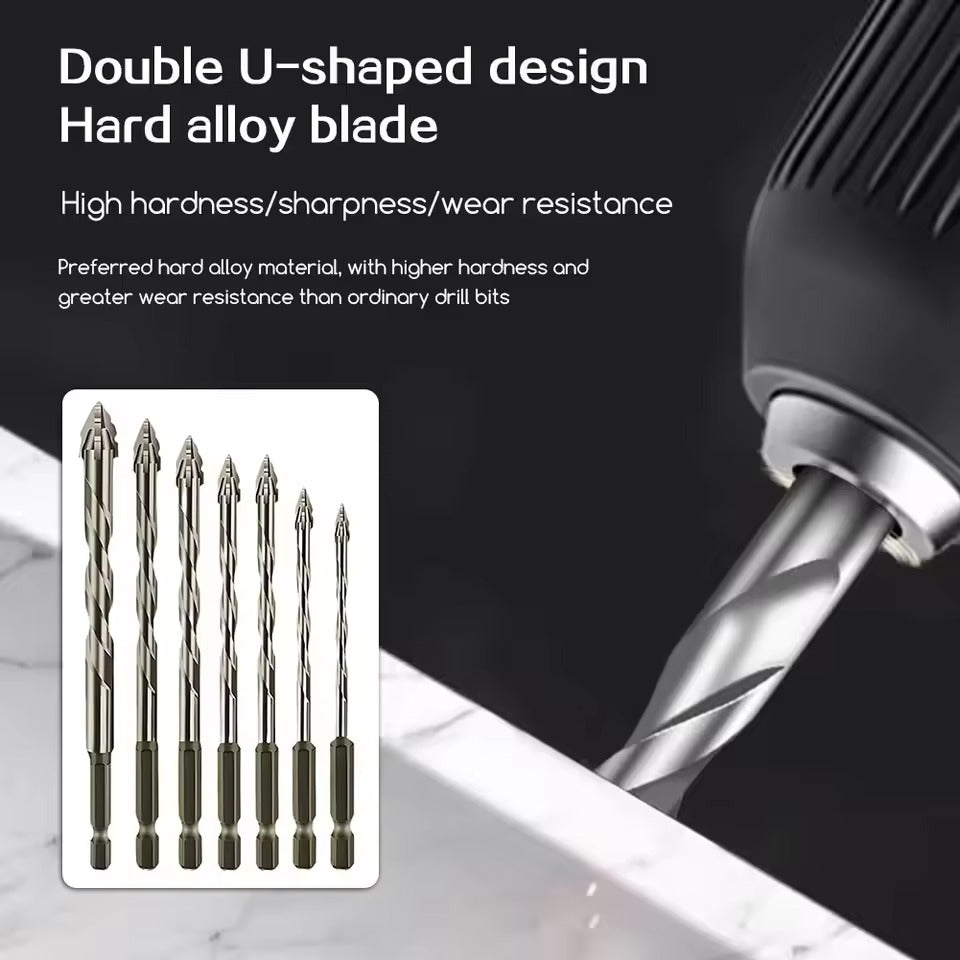 Powerful Four-Edged Drill Bit Set