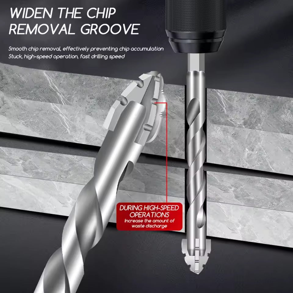 Powerful Four-Edged Drill Bit Set