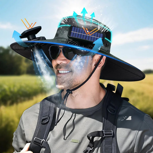 Misting Solar Fan Hat