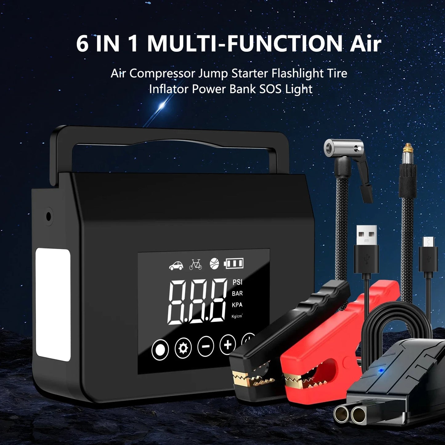 Portable Jump Starter with Air Compressor